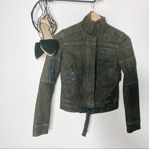 Free People denim moto jacket